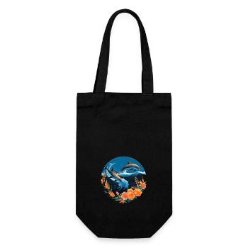 Dauphins en fleurs - Sac à bouteille - noir - Devant