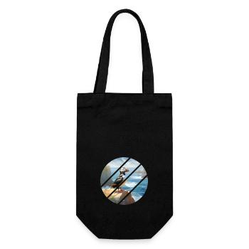Puffin on a cliff - Gift Bag for Bottles - black - Front