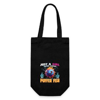 Just a Girl who Loves PUFFER FISH - Gift Bag for Bottles - black - Front