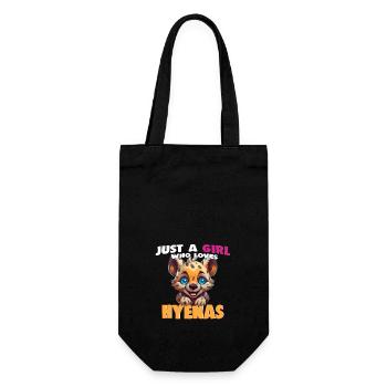 Just a Girl who loves Hyenas - Gift Bag for Bottles - black - Front