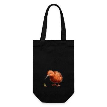 Kiwi Oiseau avec brin d’herbe - Sac à bouteille - noir - Devant
