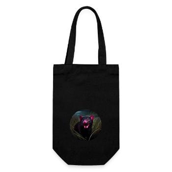 Tasmanian devil in the grass - Gift Bag for Bottles - black - Front