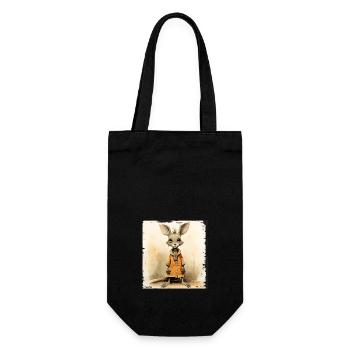 cute kangaroo - Geschenkbeutel für Flaschen - Schwarz - Vorne
