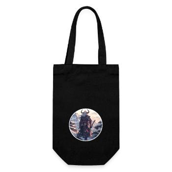 Samurai in snowy landscape - Geschenkbeutel für Flaschen - Schwarz - Vorne