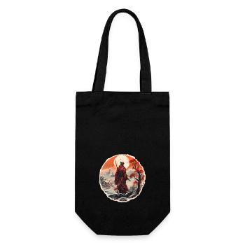 Samurai in a snowy landscape - Gift Bag for Bottles - black - Front
