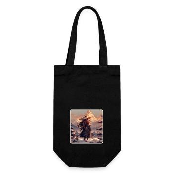 Samurai in a snowy landscape - Gift Bag for Bottles - black - Front