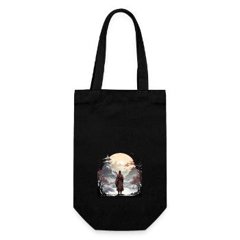 Samurai in a snowy landscape - Gift Bag for Bottles - black - Front