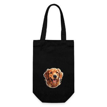 Golden retriever - Sac à bouteille - noir - Devant