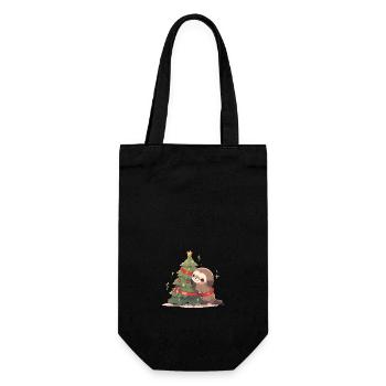 Merry Christmas Sloth - Gift Bag for Bottles - black - Front