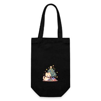 Arbre de Noël chat - Sac à bouteille - noir - Devant