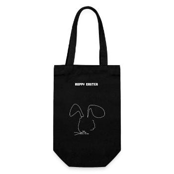 Minimalist Design | Rabbit | Easter | Gift - Gift Bag for Bottles - black - Front