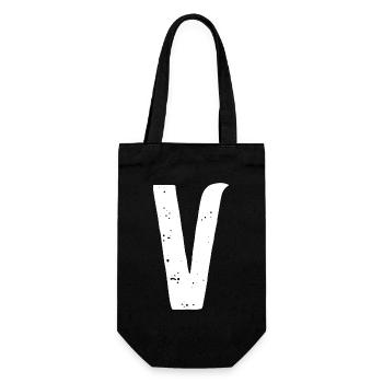 Lettre V - Sac à bouteille - noir - Devant