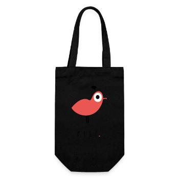 Vogel - Geschenkbeutel für Flaschen - Schwarz - Vorne