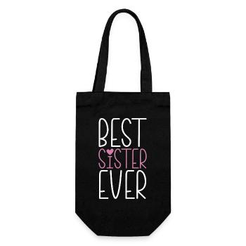 Beste Schwester - Geschenkbeutel für Flaschen - Schwarz - Vorne