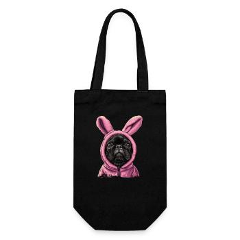 Bouledogue français en costume de lapin - Sac à bouteille - noir - Devant