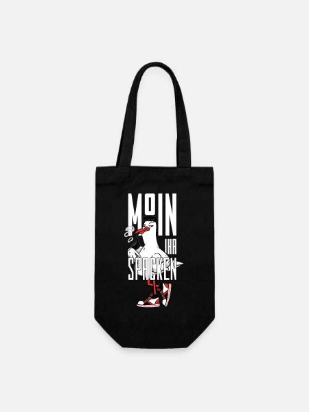 MOIN IHR SPACKEN - Geschenkbeutel für Flaschen - Schwarz