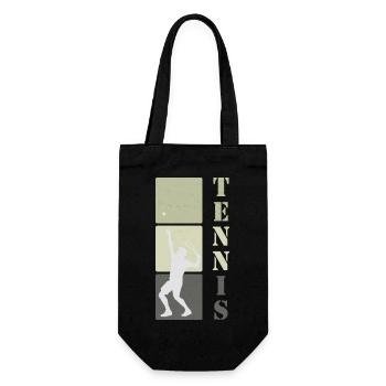 Tennis Tennis Player Gift - Gift Bag for Bottles - black - Front