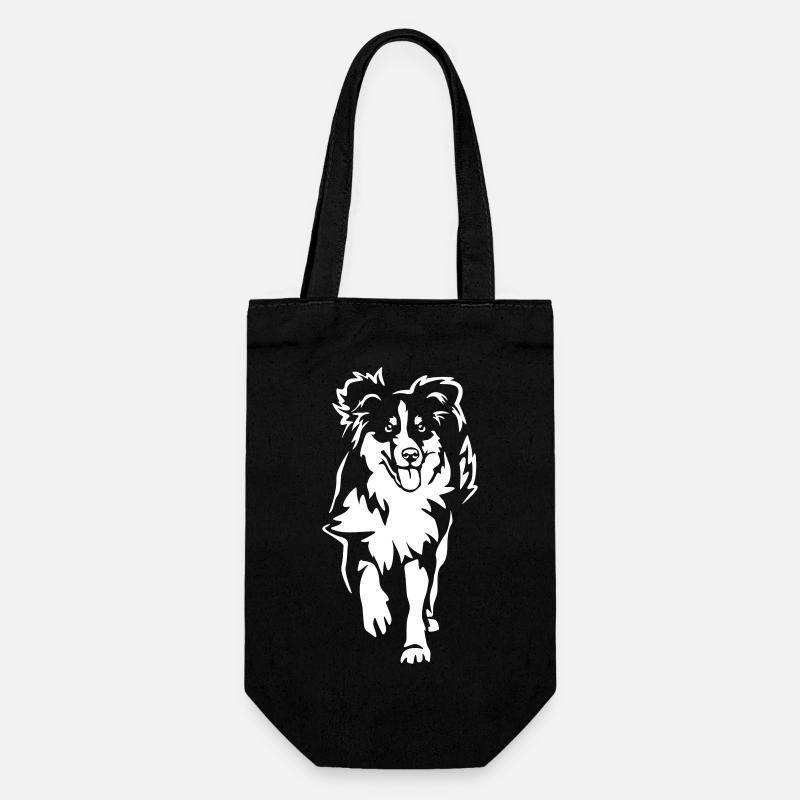 Australian Shepherd "Black Edition" - Geschenkbeutel für Flaschen - Schwarz