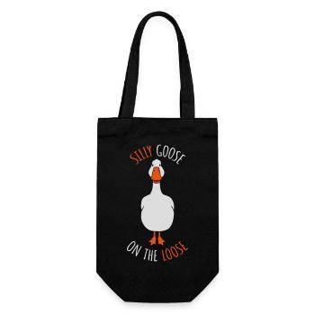 goose on the loose - Geschenkbeutel für Flaschen - Schwarz - Vorne