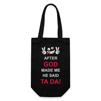 after god made me - Gift Bag for Bottles - black - Front