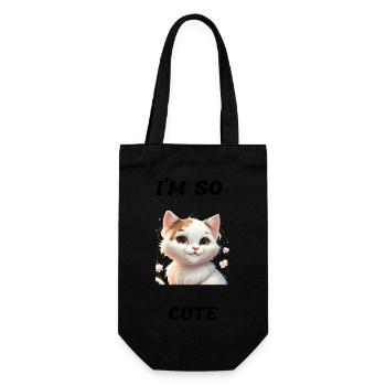 I'm So Cute - little cat way too cute - Gift Bag for Bottles - black - Front