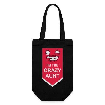 im the crazy aunt - Geschenkbeutel für Flaschen - Schwarz - Vorne