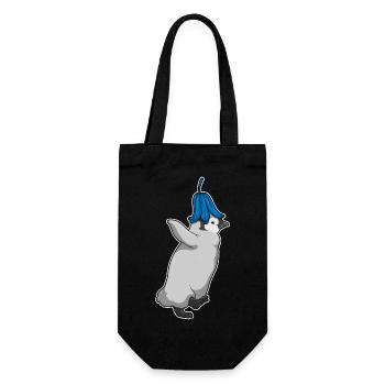 Pinguin Glockenblume  - Geschenkbeutel für Flaschen - Schwarz - Vorne