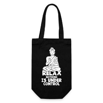 Relax Nothing Is Under Control Buddha Yoga Spirit - Geschenkbeutel für Flaschen - Schwarz - Vorne