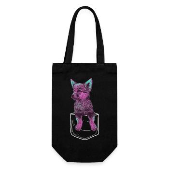 pink baby wolf in pocket size - Gift Bag for Bottles - black - Front