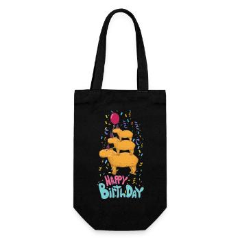 Anniversaire Capybara - Sac à bouteille - noir - Devant