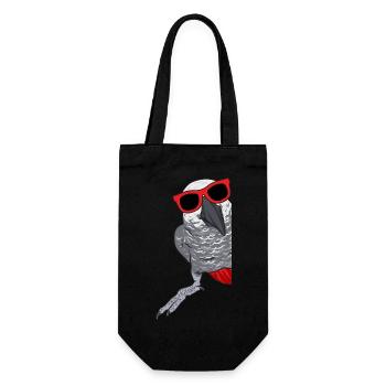 Graupapagei Perroquet gris d’Afrique Papagei - Sac à bouteille - noir - Devant