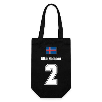 Island Trikot Nr.2 - Geschenkbeutel für Flaschen - Schwarz - Vorne
