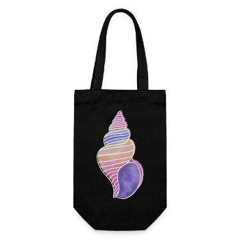 "Snail Shell", Boho Line Art Design, "Shells" - Gift Bag for Bottles - black - Front