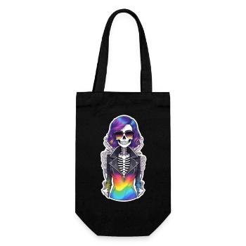 Halloween - Rock & Regenbogen - Geschenkbeutel für Flaschen - Schwarz - Vorne