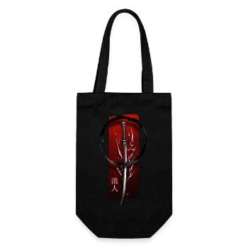 Wandering Spirit: Katana Sword with 'Ronin' Inscri - Gift Bag for Bottles - black - Front