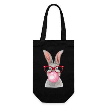 lapin mâché le chewing-gum - Sac à bouteille - noir - Devant