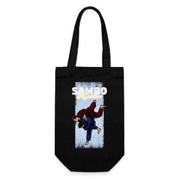 Sambo Selbstverteidigung Ringen Kampfsport - Geschenkbeutel für Flaschen - Schwarz - Vorne
