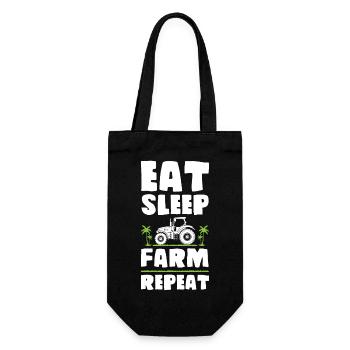 Eat Sleep Farm Répéter - Sac à bouteille - noir - Devant
