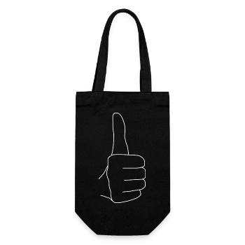 Daumen hoch - alles gut! - Geschenkbeutel für Flaschen - Schwarz - Vorne