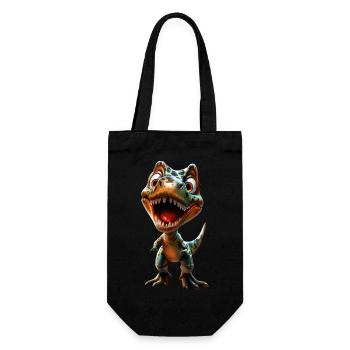 T-Rex Dino #lovely toons - Gift Bag for Bottles - black - Front