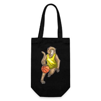 Affe Basketballspieler Basketball - Geschenkbeutel für Flaschen - Schwarz - Vorne