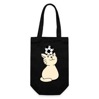 ballon jouant chat équilibre football tête fun - Sac à bouteille - noir - Devant