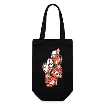 VISAGE TATOUAGE AMAZIGH ET AVEC DES BIJOUX KABYLE - Sac à bouteille - noir - Devant