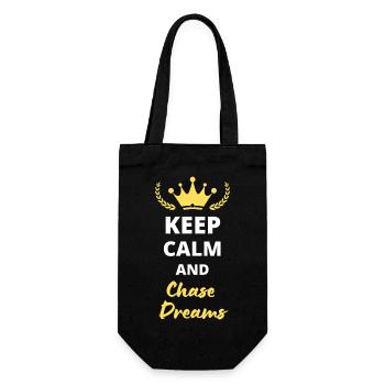"Keep Calm and Chase Dreams" - Dreams and Ambition - Gift Bag for Bottles - black - Front