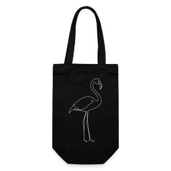 Pink flamingo - Gift Bag for Bottles - black - Front