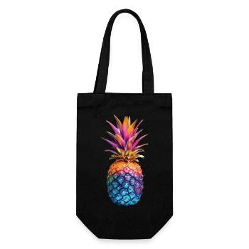 Ananas - Geschenkbeutel für Flaschen - Schwarz - Vorne