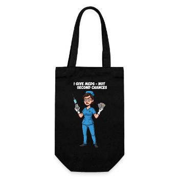 Nurse Saying Medicine Illustration - Gift Bag for Bottles - black - Front