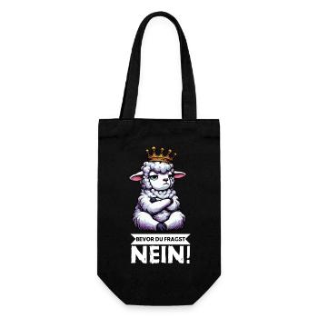 Before you ask: sheep, sheep, shepherd, sheep farmer - Gift Bag for Bottles - black - Front