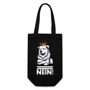 Before you ask: White Shepherd Shepherd - Gift Bag for Bottles - black - Front