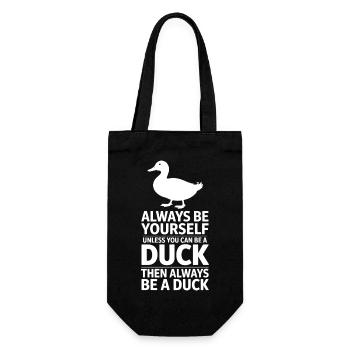Enten Sprüche Ente Lustiges Enten Geschenk - Geschenkbeutel für Flaschen - Schwarz - Vorne